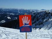 Avviso di pericolo alla fine dell’area protetta