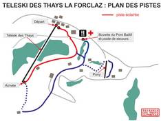 Mappa delle piste Les Thays - La Forclaz
