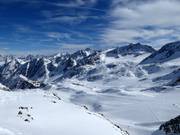 Vista dal Daunjoch sul ghiacciaio dello Stubai