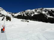 Piste di media difficoltà nella parte superiore del Thaneller