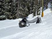 Uno dei pochi cannoni da neve di Big White
