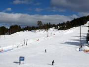 Vista sulle piste per principianti con gli skilift per esercitazioni