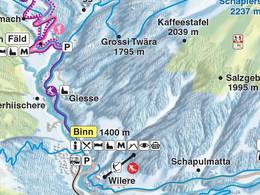 Mappa delle piste Wilern (Binn)