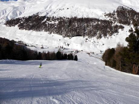 Comprensori sciistici per sciatori esperti e freeriding Alpi della Val Müstair  – Sciatori esperti, freerider Belpiano (Schöneben)/Malga San Valentino (Haideralm)