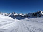 Piste facili e larghe sul ghiacciaio