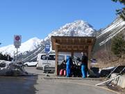Fermata dello skibus presso la stazione a valle