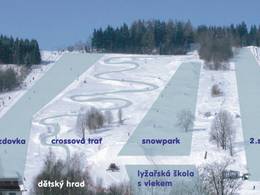 Mappa delle piste Větrný vrch - Dolní Morava