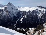 Vista sulla pista difficile Ciampac-Alba