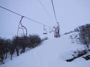 Discesa nel bosco presso la seggiovia Plaza