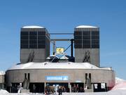 Impianto fotovoltaico presso la funivia Ahornbahn in montagna