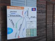 I pannelli alle stazioni a valle mostrano anche l'apertura delle piste