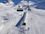 Pista per principianti e tappeto coperto Viderböden sull'Idalp