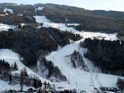 Vista sulla Planai con la località di valle Schladming