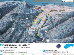Mappa delle piste Zábava - Hruštín