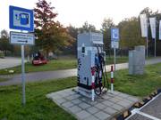 Stazione di ricarica per auto elettriche presso la Skihalle