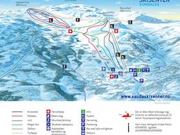 Mappa delle piste Sauda Skisenter
