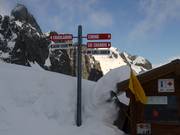 Segnaletica delle piste nell’area sciistica Brévent-Flégère