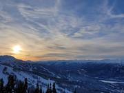 Tramonto nel comprensorio sciistico Whistler Blackcomb