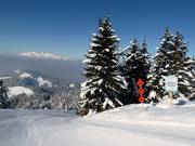 Partenza degli itinerari sciistici al Nob