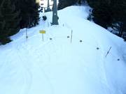 È vietato sciare nelle aree di riforestazione.