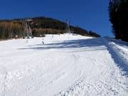 Discesa a valle verso Ischgl alla 3-S Pardatschgratbahn