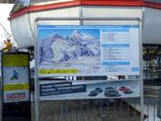 Tabellone delle piste direttamente all’ingresso della seggiovia a 4 posti