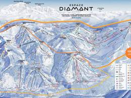 Mappa delle piste Espace Diamant - Les Saisies/Notre-Dame-de-Bellecombe/Praz sur Arly/Flumet/Crest-Voland