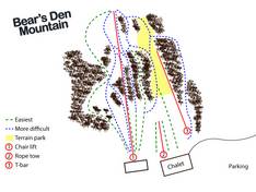 Mappa delle piste Bear's Den Mountain - Fort Ransom