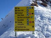 Segnaletica delle piste nell’area sciistica Damüls-Mellau