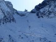 Pista nera Paradiso dal ghiacciaio Presena