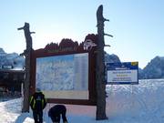 Mappa delle piste nel cuore del comprensorio sciistico