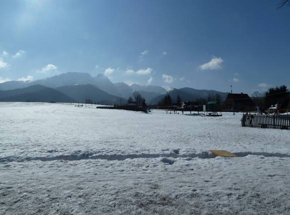 Vista sulla pista da sci Lipki a Zakopane
