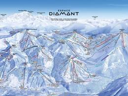 Mappa delle piste Espace Diamant - Les Saisies/Notre-Dame-de-Bellecombe/Praz sur Arly/Flumet/Crest-Voland