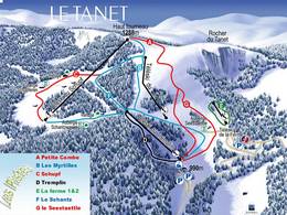 Mappa delle piste Le Tanet
