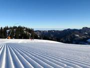 Piste appena preparate nell'area sciistica Kasberg