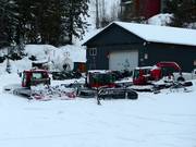 I gatti delle nevi aspettano il prossimo impiego