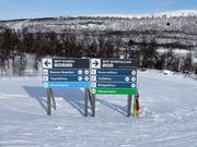 Segnaletica delle piste nell’area sciistica Tänndalen