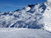 Piste al Grasjoch con snowpark