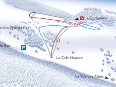 Mappa delle piste Le Crêt-Meuron - Fontaines (Les Gollières)