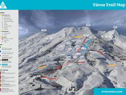 Mappa delle piste Tūroa - Mt. Ruapehu
