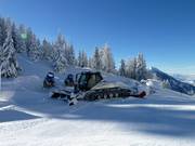 Un gatto delle nevi in attesa