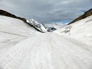Pista da sci sulla strada del passo Col du Tourmalet