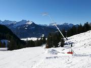 Discesa a valle completamente innevata artificialmente