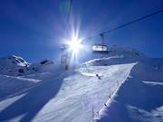 Discesa Karjoch con condizioni di pista ideali per il carving