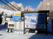 Tabellone informativo e segnaletica a Ciampedie