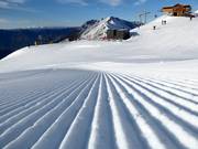 Pista perfettamente preparata nell’area sciistica Treble Cone