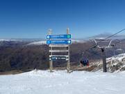 Segnaletica delle piste nell’area sciistica di Cardrona