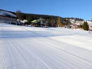 Pista perfettamente preparata nell’area sciistica Zieleniec