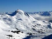 Vista sulle piste ai piedi della Damülser Mittagsspitze