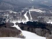 Vista sulle piste facili nella parte inferiore di Sahoro